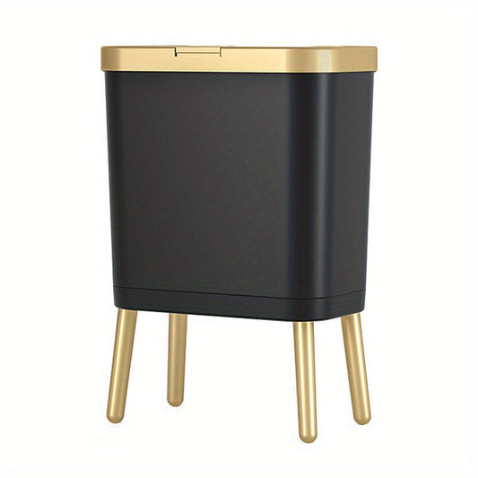 15L Slim Trash Can with Lid Odor Sealing Bathroom Kitchen Bin - Tampa Home & Garden Store