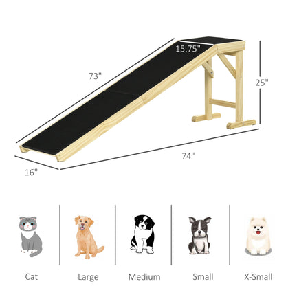 PawHut dog ramp for bed with non-slip carpet on a wooden frame on Tampa Home & Garden Store