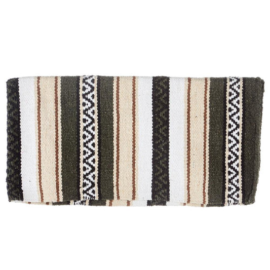 Olive Green Hogan Acrylic Blend 30x60 Saddle Blanket