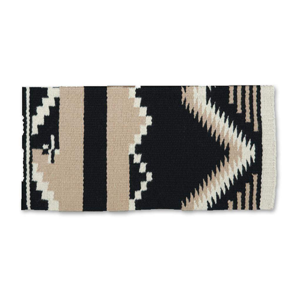 Saddle blanket Mayatex 1308B-4 oversized Durango New Zealand wool 36x68 black tan cream on Tampa Home & Garden Store