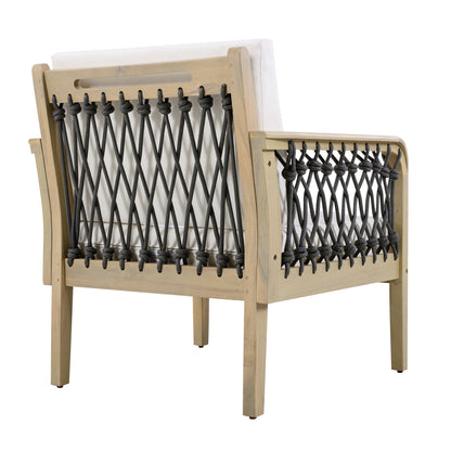 Outdoor Acacia Wood Club Chairs and Rope