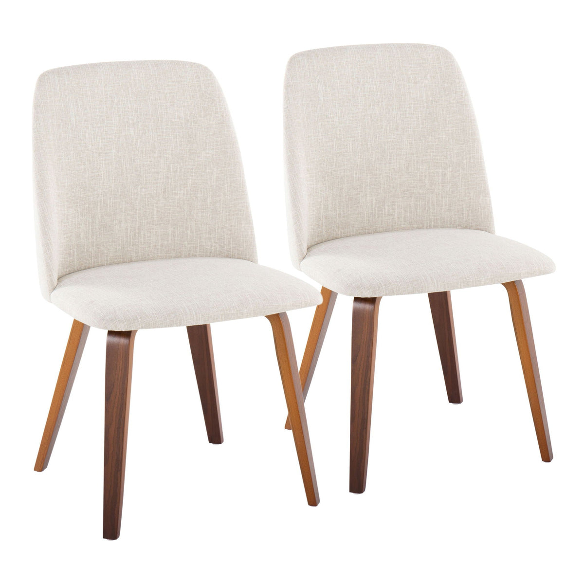 Contemporary Dining Chair Set 2 beige padded seats wooden legs HouseOfZazla on Tampa Home & Garden Store