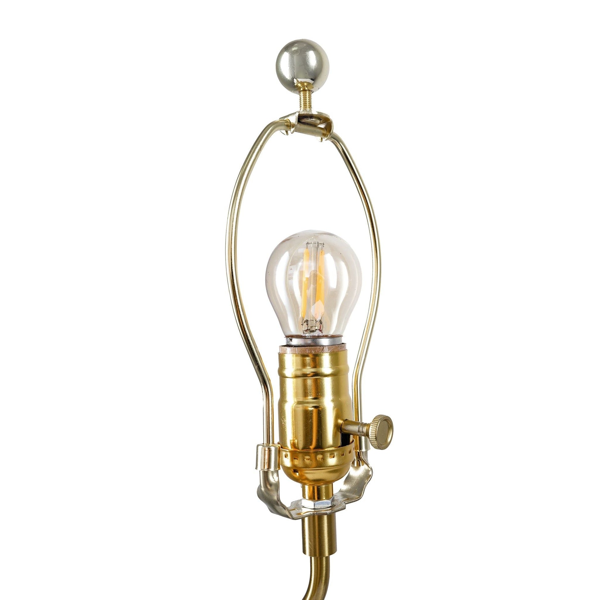 Table lamp brass finish with round globe bulb and hoop frame by HouseOfZazla on Tampa Home & Garden Store