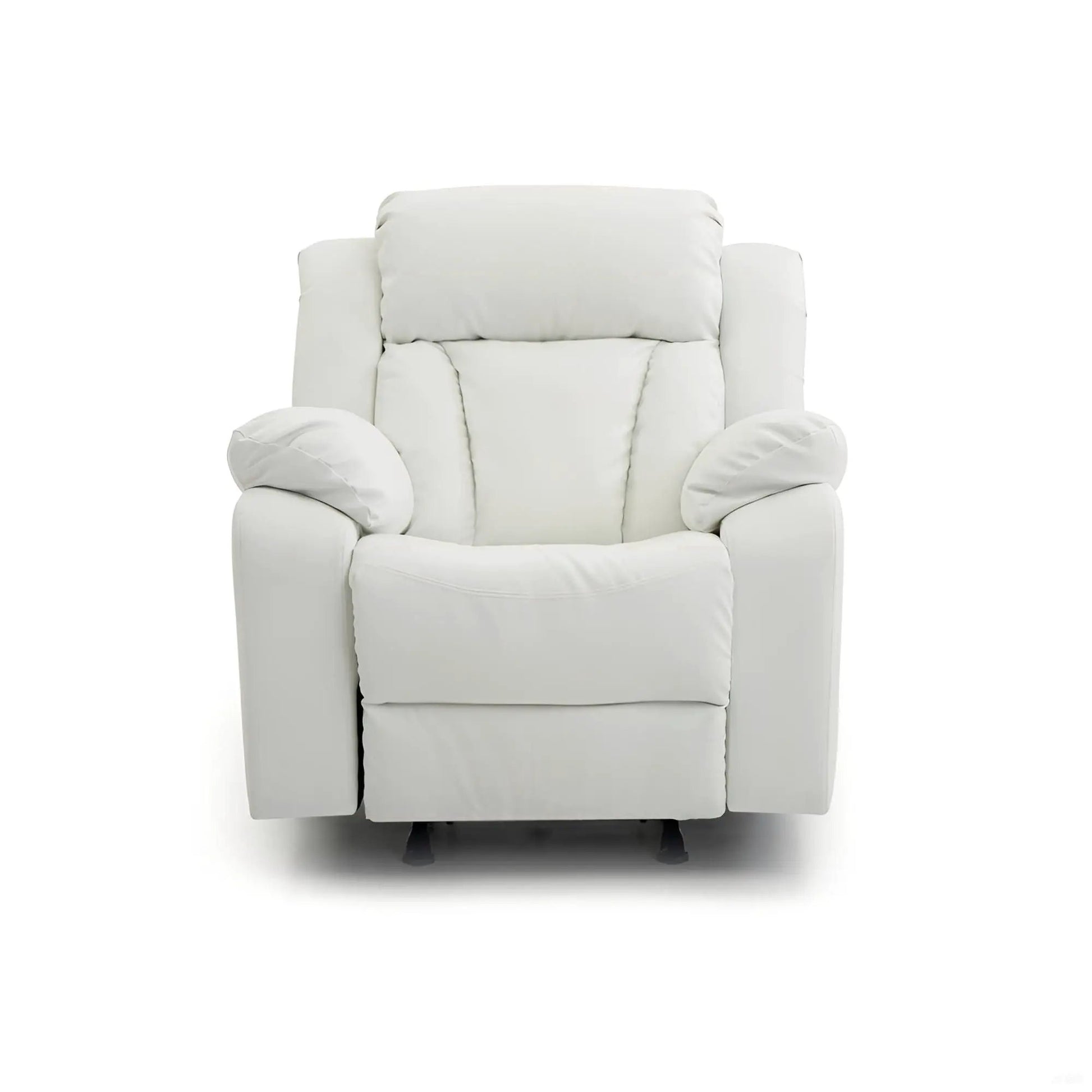 Comfortable rocking motion recliner in white with cushions Unique Piece Furniture on Tampa Home & Garden Store