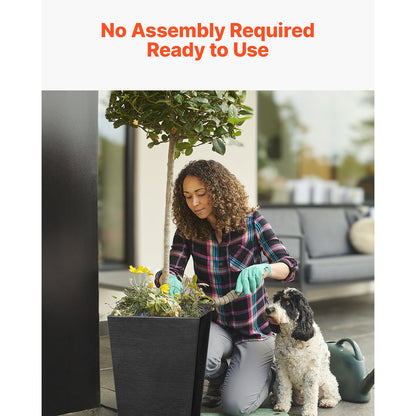 Set of Two Tall Outdoor Planters for Garden Decor