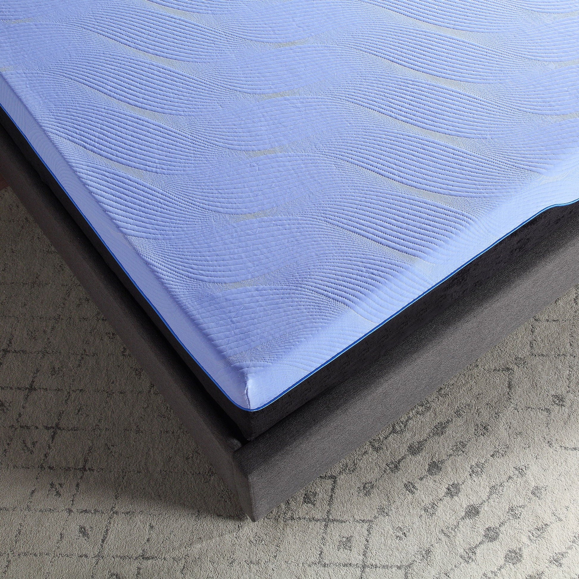 12in Refresh Flex Head Hybrid Mattress with GelCare memory foam and coils, blue cover on Tampa Home & Garden Store