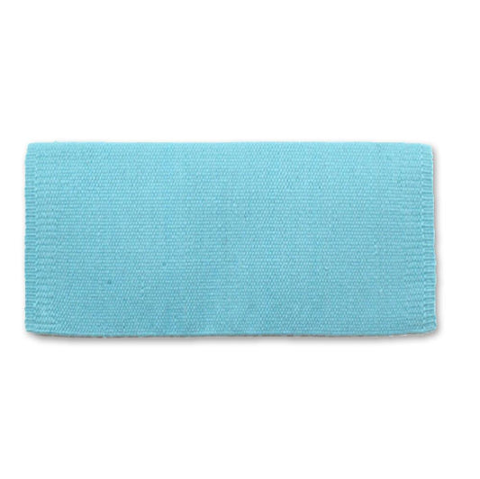 1314C-76 Manta de silla de montar de lana de Nueva Zelanda San Juan Solid Aqua 38x34