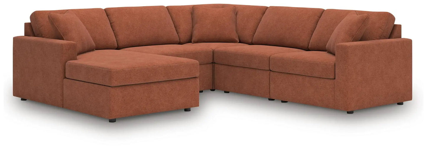 Modmax Sectional Sofa In Spice Fabric Performance