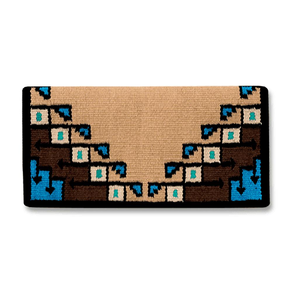 1447-7 New Pueblo 38X34 MANTA DE SILLA DE MONTAR DE LANA DE NUEVA ZELANDA