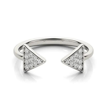 Ring 14k white gold diamond arrowhead open ring with pavé ends, 1/5 cttw on Tampa Home & Garden Store