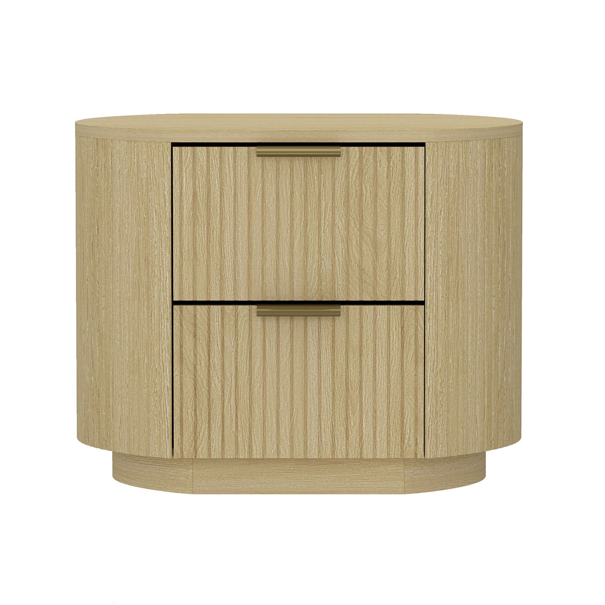 Oak nightstand with two ribbed drawers in natural oak finish by HouseOfZazla on Tampa Home & Garden Store