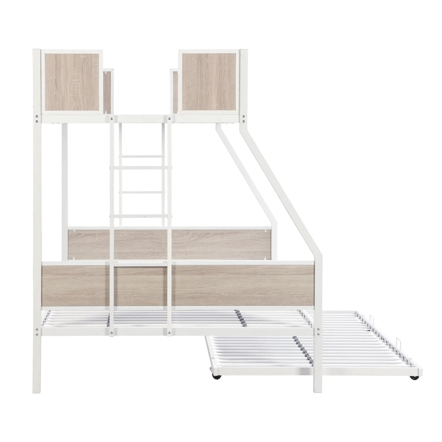 Modern Metal Bunk Bed with Dual Side Ladder