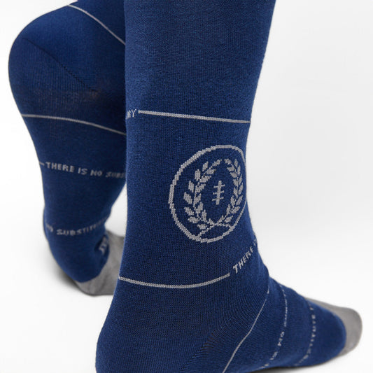 NFF 10-Pack DeadSoxy socks in navy blue with white stitched lines and circular emblem on Tampa Home & Garden Store