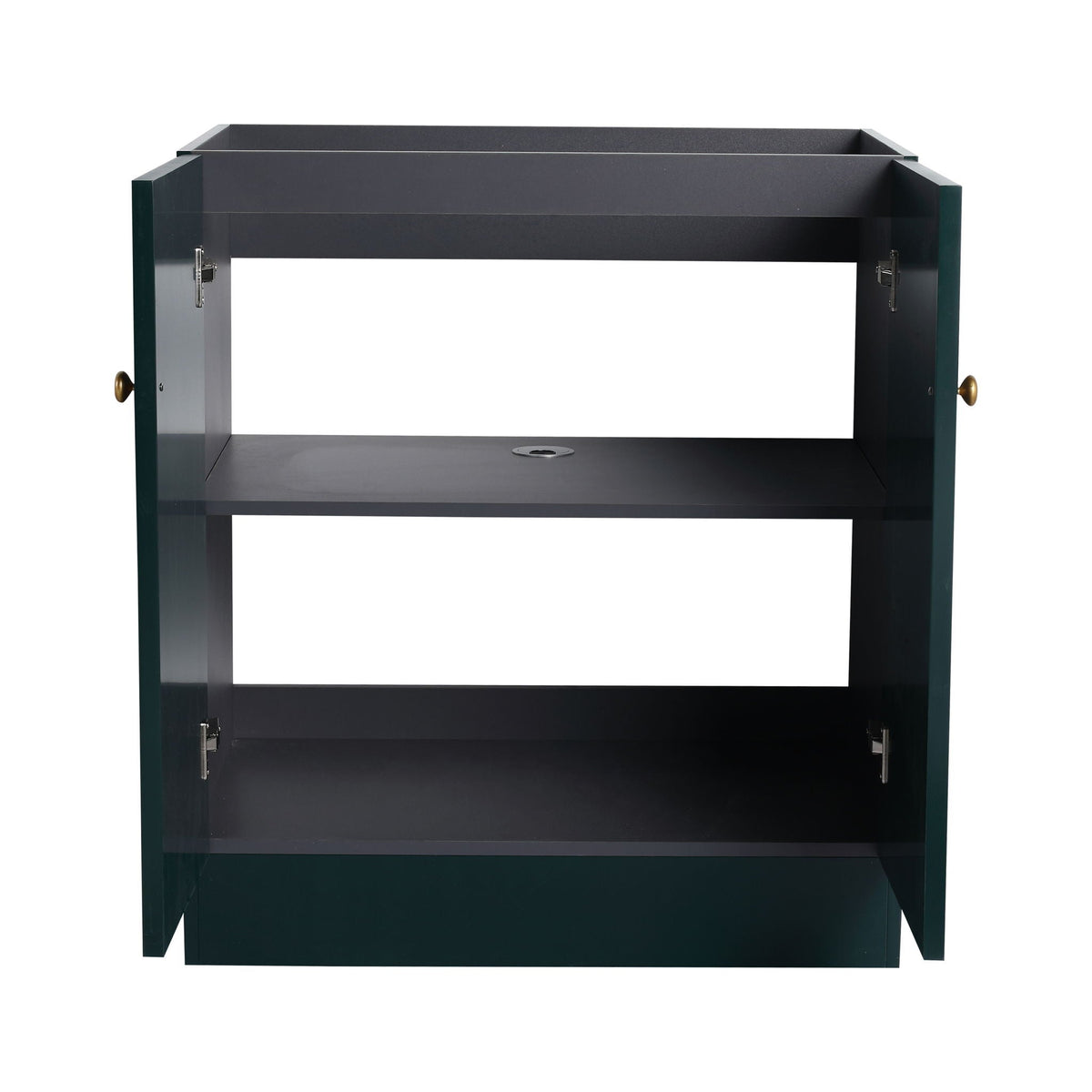 Freestanding Bathroom Vanity with Soft Close by HouseOfZazla, dark green cabinet with dual doors on Tampa Home & Garden Store