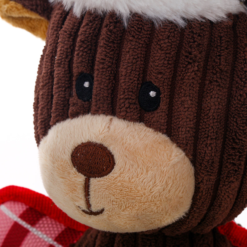 Christmas Teddy Husky bite-resistant plush toy with beige muzzle on Tampa Home & Garden Store