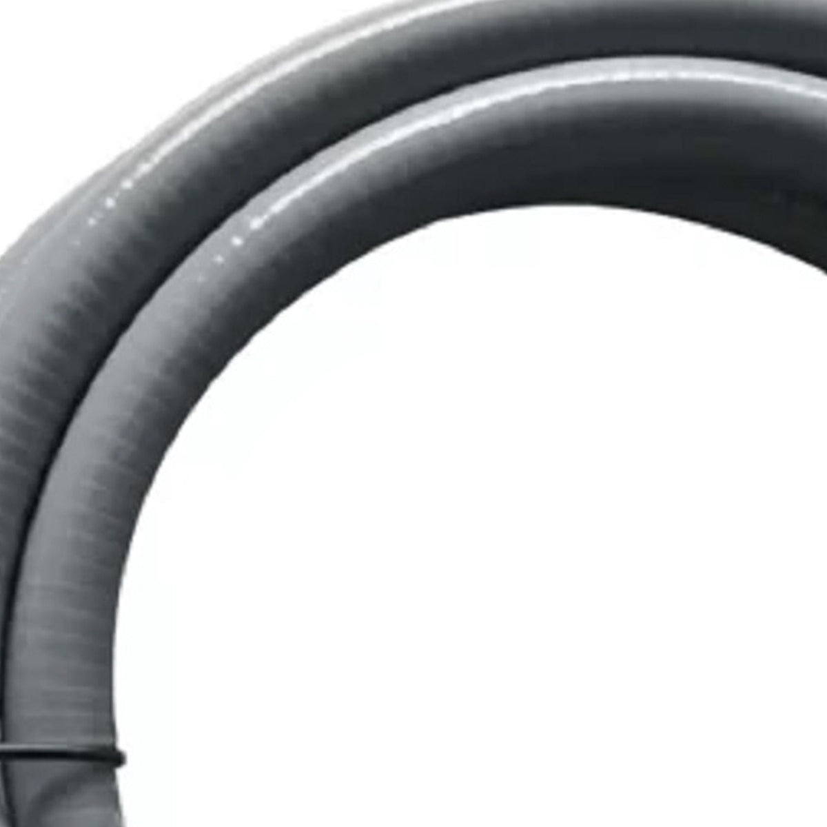 Fire Pit Gas Conversion Kit gray stainless steel pipe close-up with ribbed tubing and clamp on Tampa Home & Garden Store