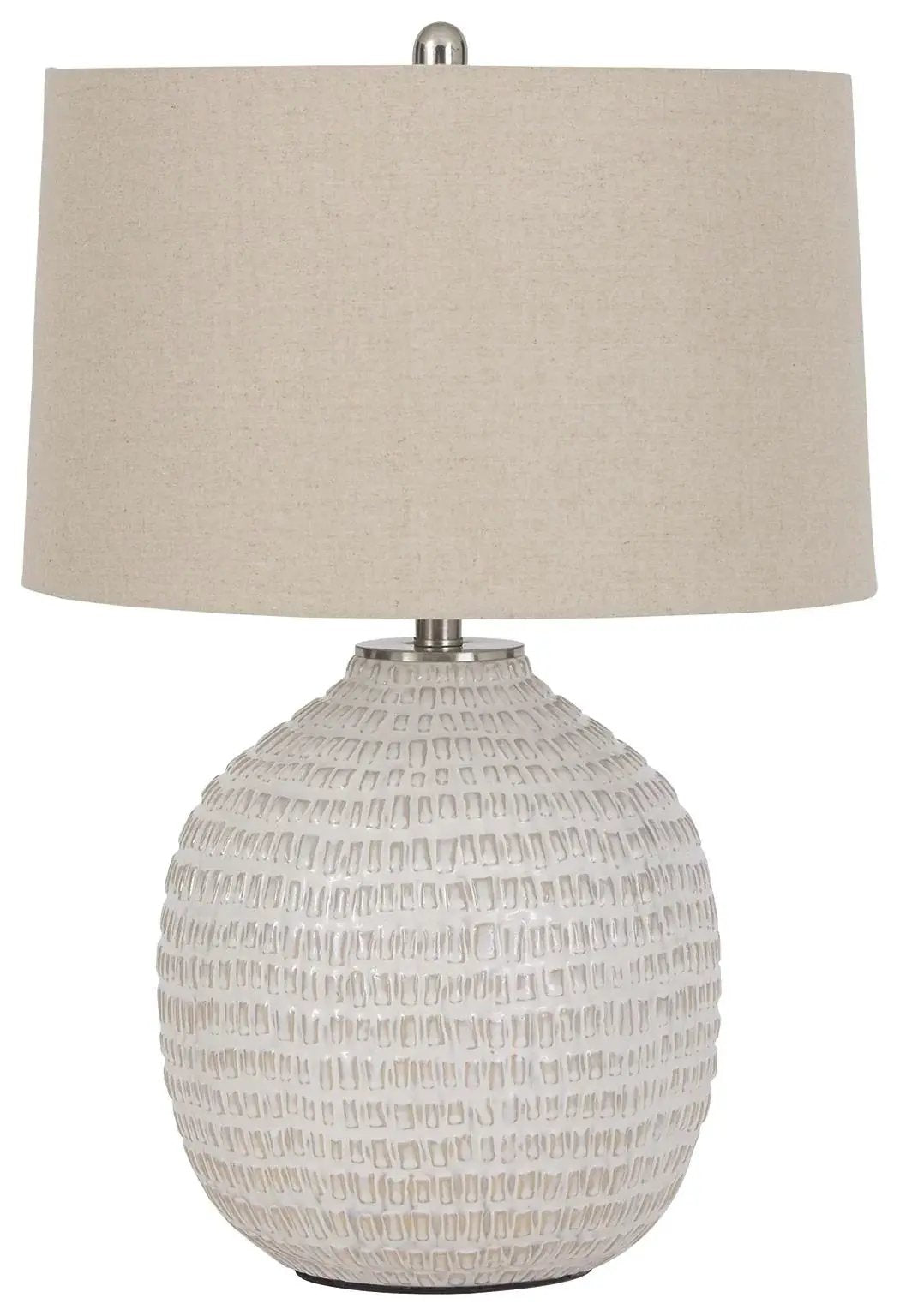 Jamon Ceramic Table Lamp Beige With Gold Hardware