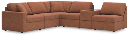 Modmax Sectional Sofa In Spice Fabric Performance