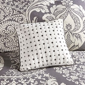 7pc Cotton Comforter Indigo Printed Cal King Set with white dotted pillow on Tampa Home & Garden Store