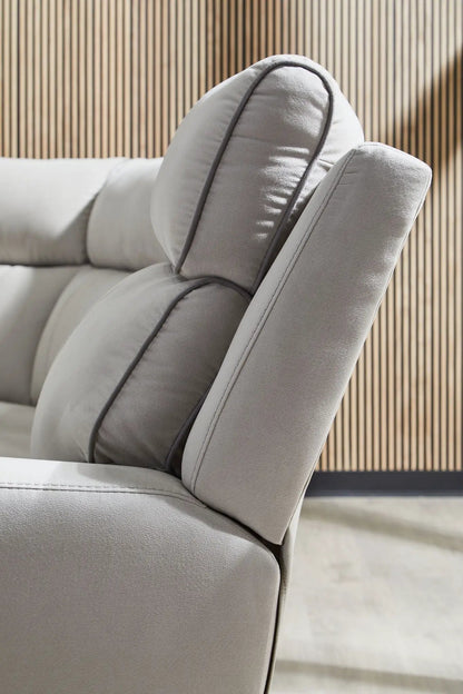 Social Pointe reclining sectional cushion in light gray fabric by Unique Piece Furniture on Tampa Home & Garden Store