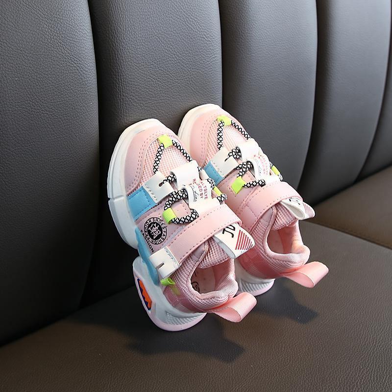 Stevvex baby sneakers pair pink breathable mesh with Velcro straps non-slip sole on Tampa Home & Garden Store