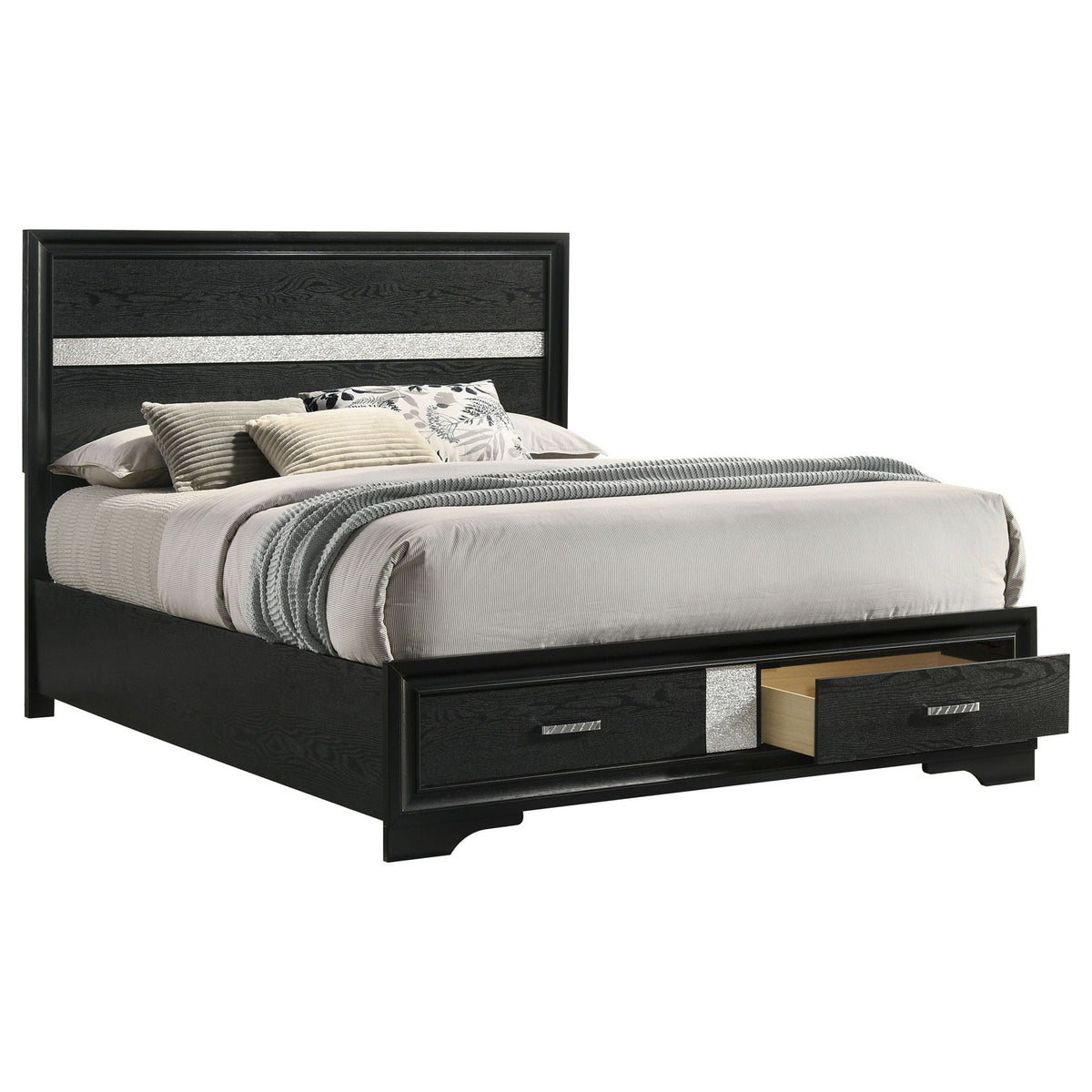 Orchid storage panel bed black platform bed with two footboard drawers by HouseOfZazla on Tampa Home & Garden Store