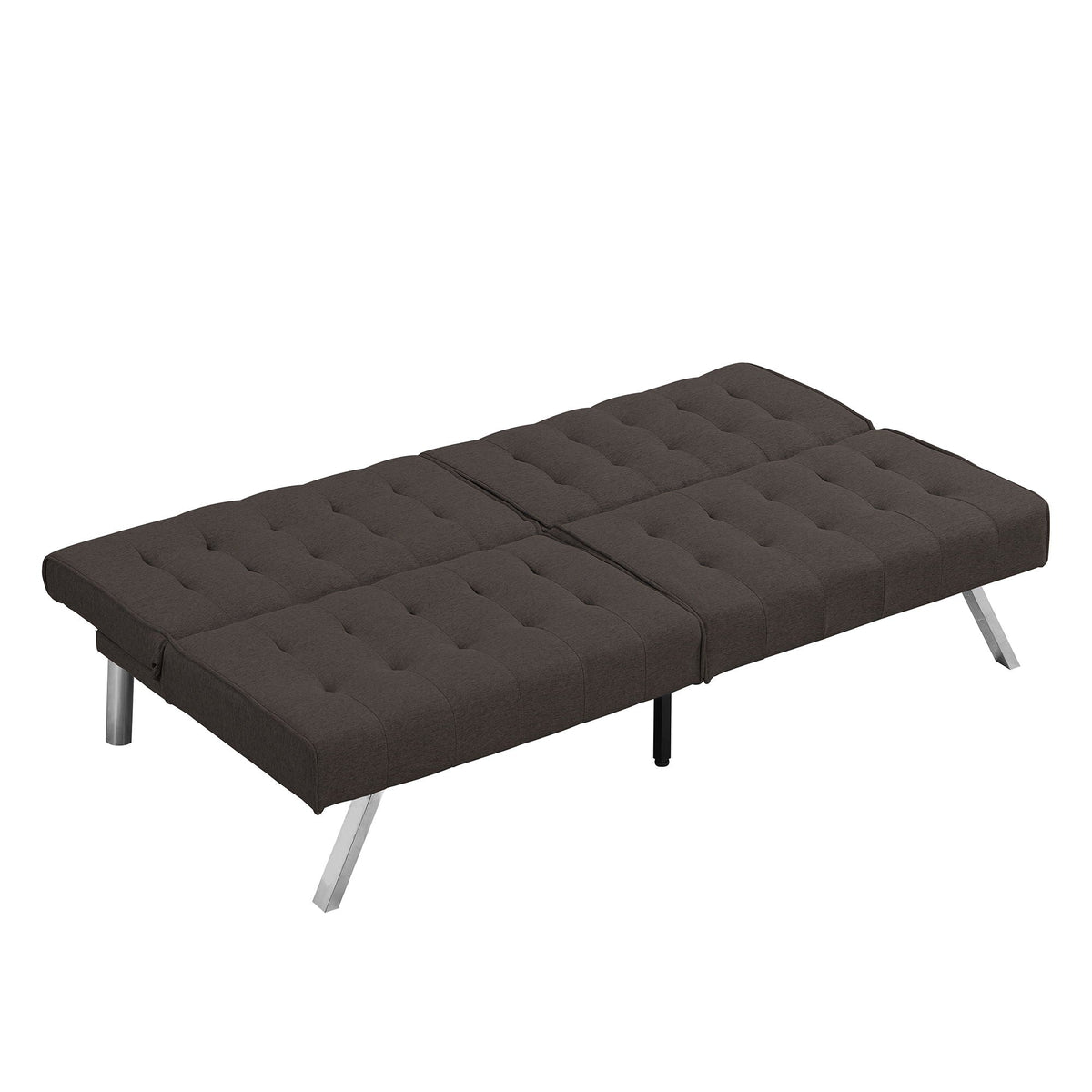 Modern Sofa Bed With Wood Frame and Steel Legs