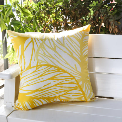 Yellow Leaf Vein Outdoor And Indoor Pillow