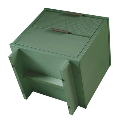 Granville Nightstand with 2 Drawers in green solid wood with slatted top by HouseOfZazla on Tampa Home & Garden Store