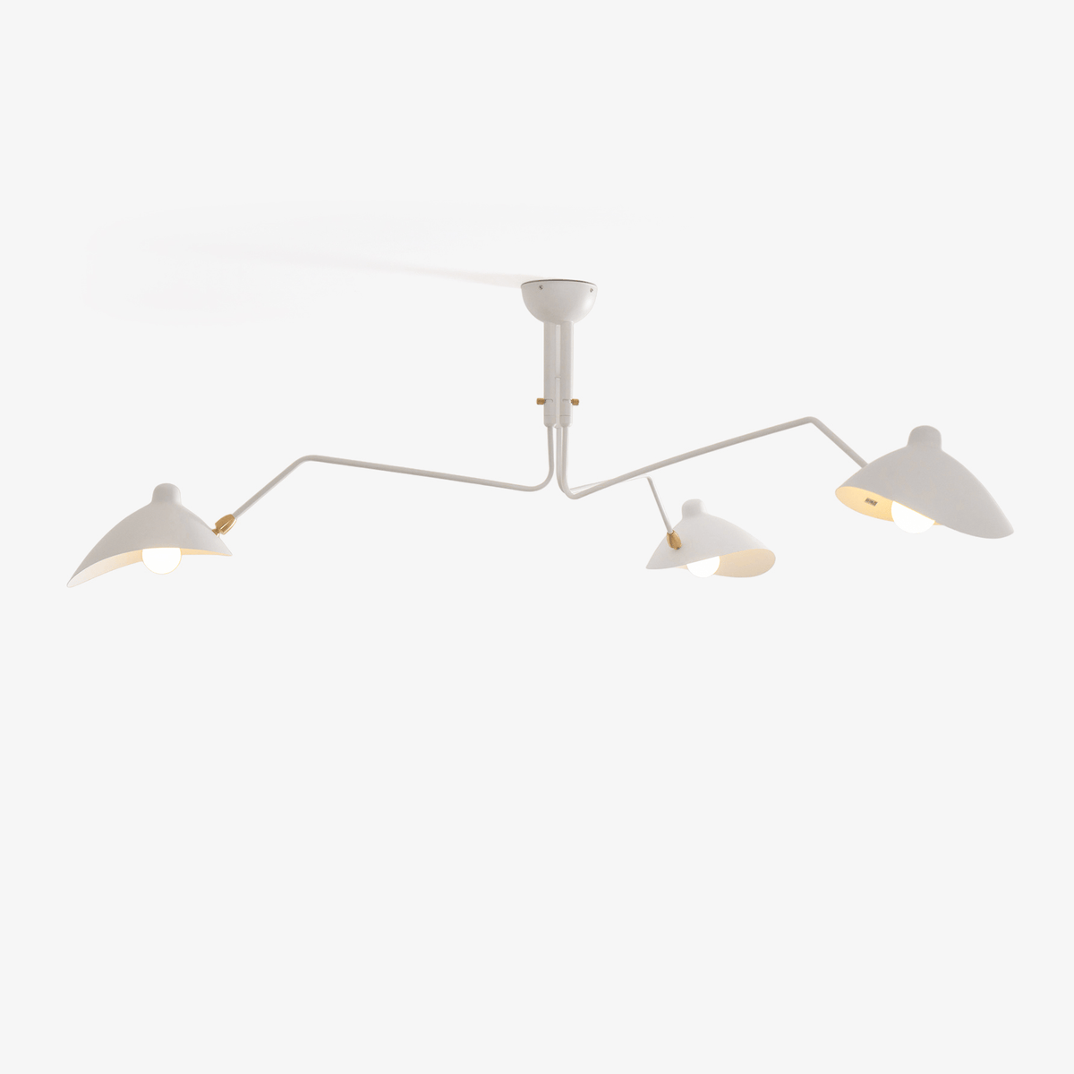 Arachnia 3-arm suspended ceiling light with rotating reflectors in white finish by Moktan Sabai on Tampa Home & Garden Store