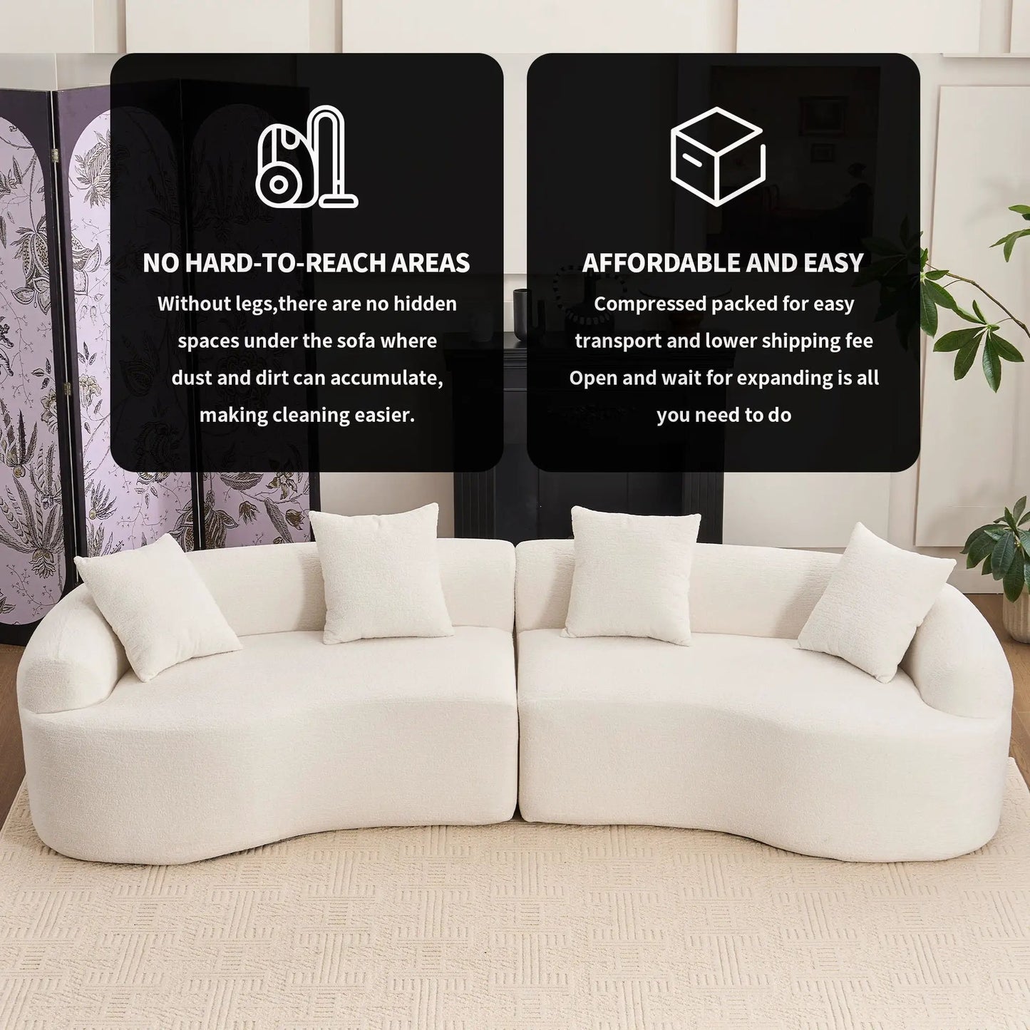 4 Seater Fabric Sofa With Sleeper For Living Room