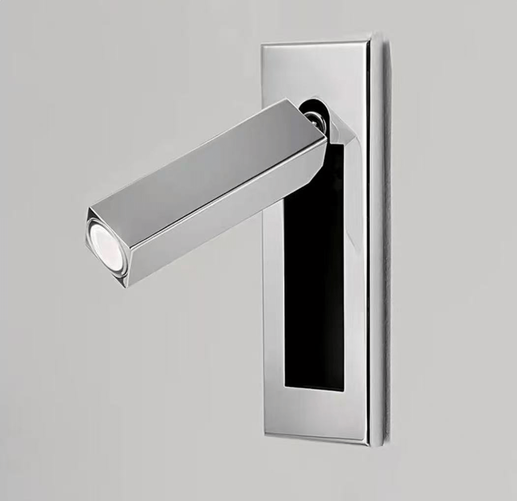 Recessed folding bedside wall sconce with warm LED, chrome finish by Moktan Sabai wall light on Tampa Home & Garden Store