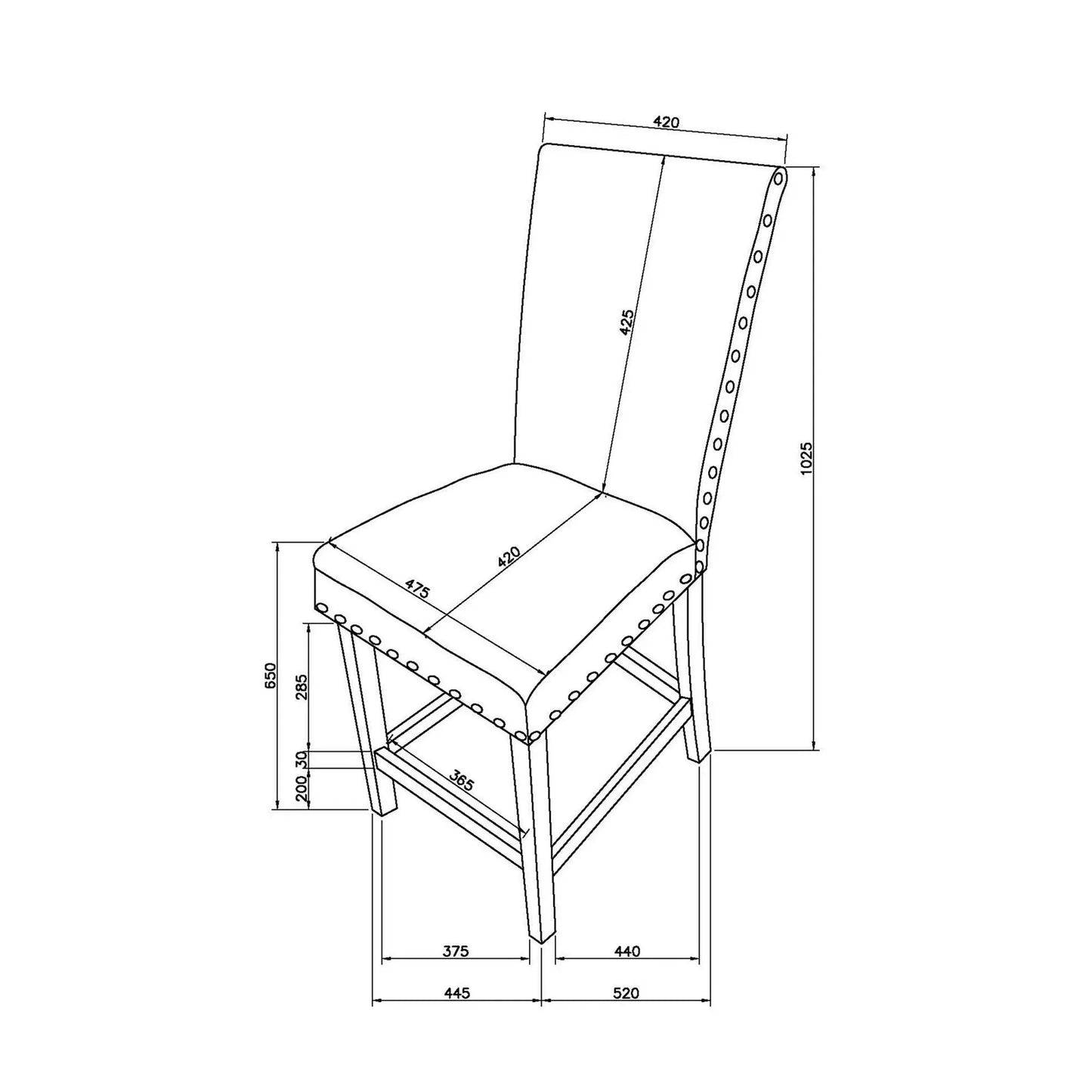Marian Bar Stool Set of Two with Nailhead Trim