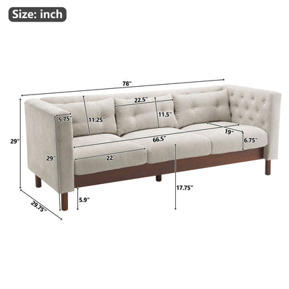 Luxurious Tufted Upholstered Living Room Sofa