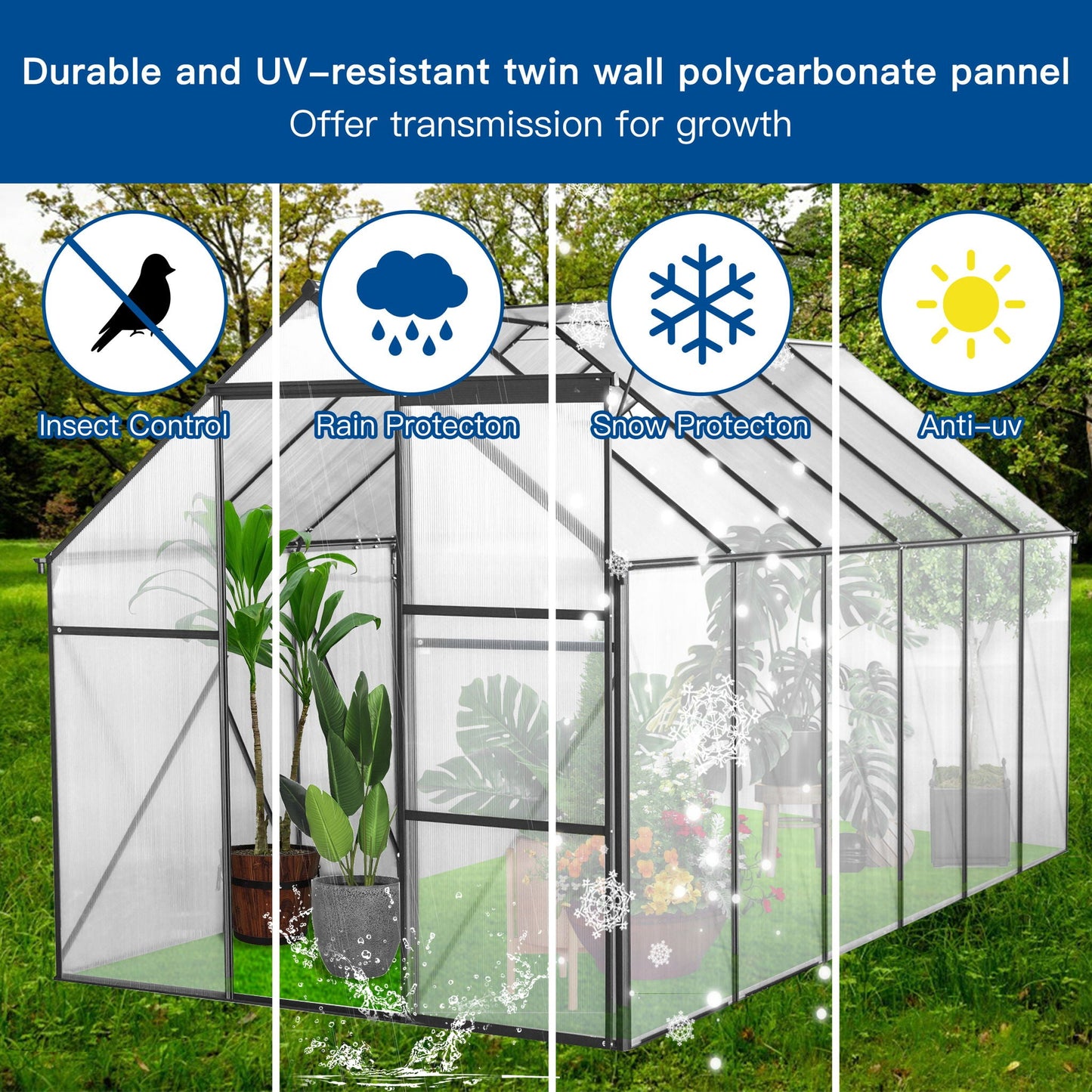 Outdoor Polycarbonate House and Raised Metal Base