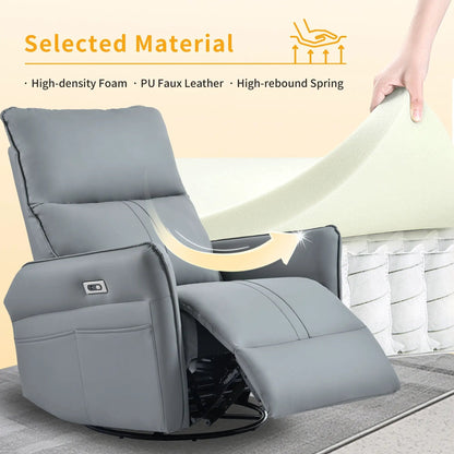 270 Degree Power Swivel Rocker Recliner With USB