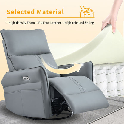 Power Swivel Rocker Glider with USB Ports
