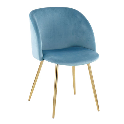 Contemporary padded blue velvet chair from HouseOfZazla kids chair set; gold legs on Tampa Home & Garden Store
