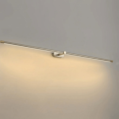 Rechargeable Linear LED Mirror Light Moktan Sabai, wall lamp with remote brushed steel on Tampa Home & Garden Store
