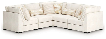 Donelson Creek Sectional by Unique Piece Furniture in cream fabric, stationary sofa on Tampa Home & Garden Store