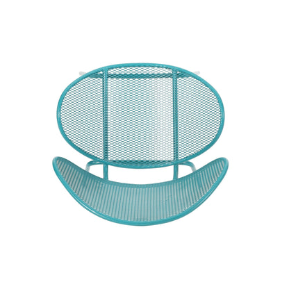 Elba contemporary armless outdoor chairs teal metal mesh set of 2 on Tampa Home & Garden Store