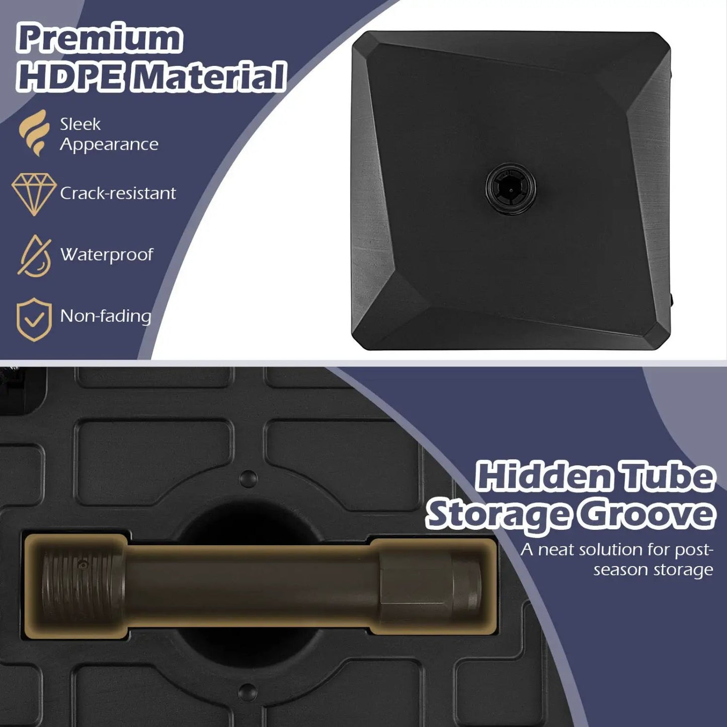 Fillable Umbrella Base With Four Wheels and Locks