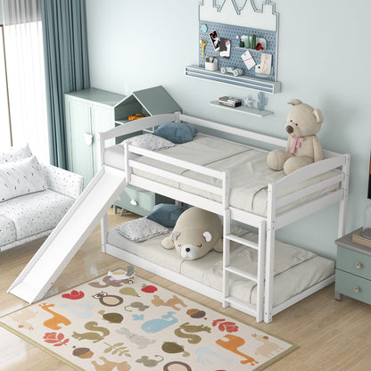 Durable Bunk Bed With Convertible Slide And Ladder, white twin bunks by HouseOfZazla on Tampa Home & Garden Store