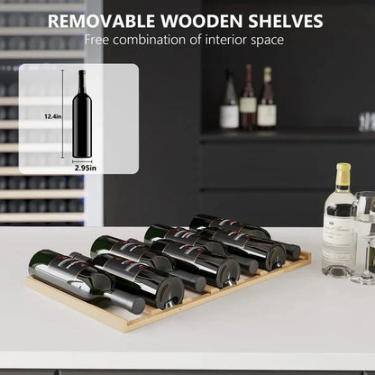 17.72" 111 Bottles Dual Zone Built-in/Freestanding Wine Refrigerator
