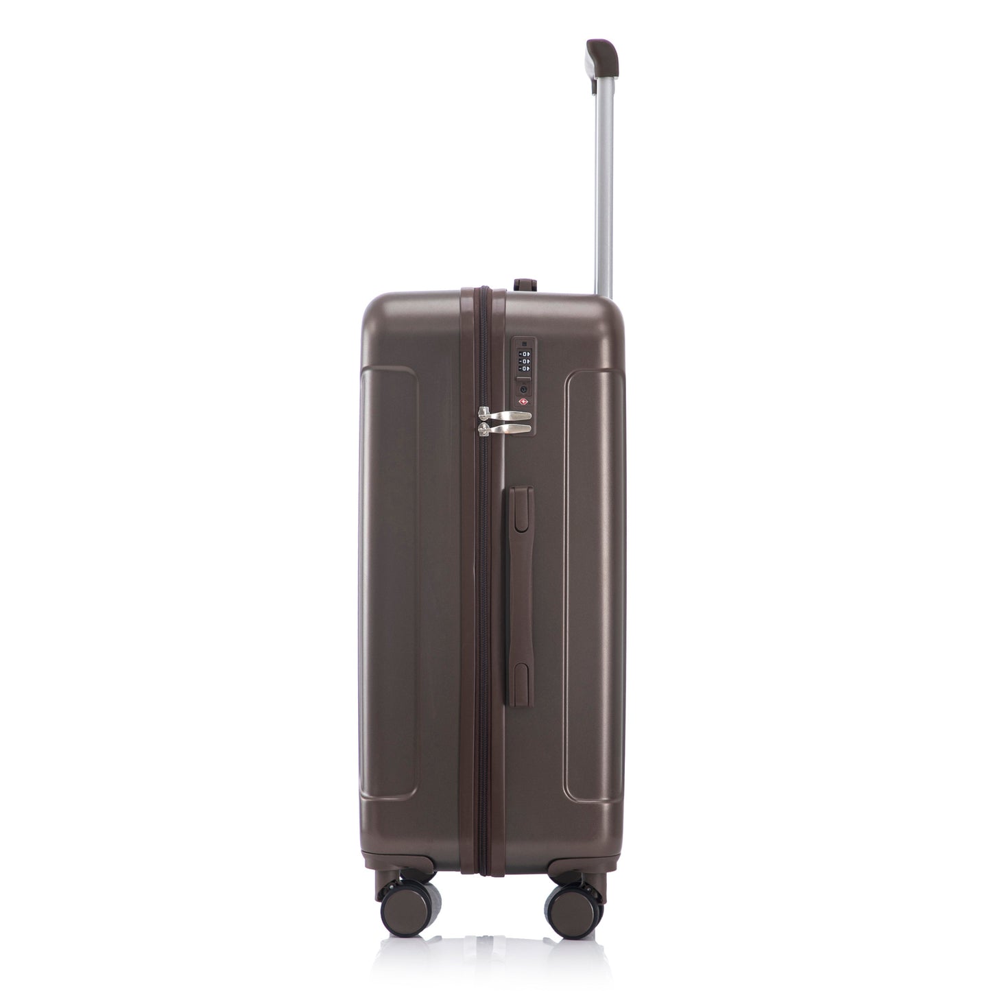 ABS Spinner Wheel Luggage Set brown with silver handle and TSA lock on Tampa Home & Garden Store
