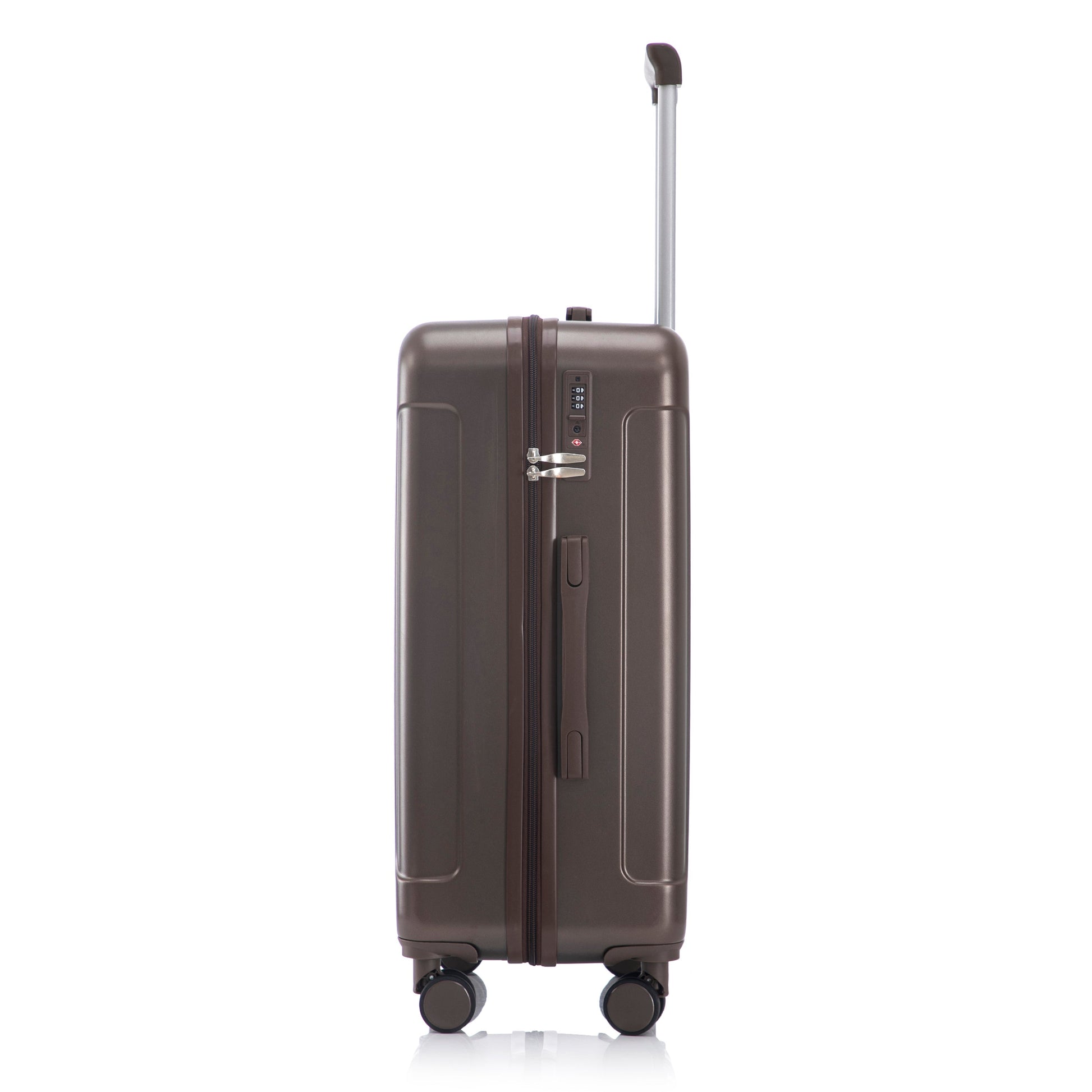 ABS Spinner Wheel Luggage Set brown with silver handle and TSA lock on Tampa Home & Garden Store