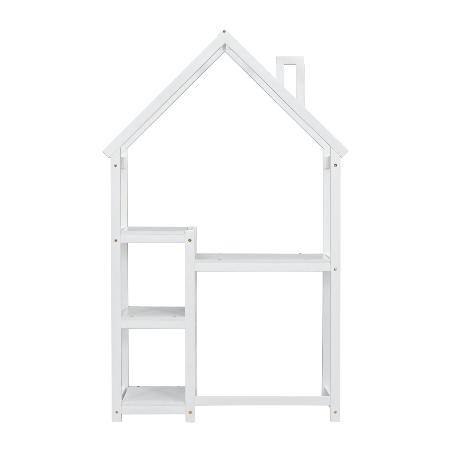 House-shaped Wooden writing Desk,Kids study Table,Bookshelf & Toy Storage,White - Tampa Home & Garden Store
