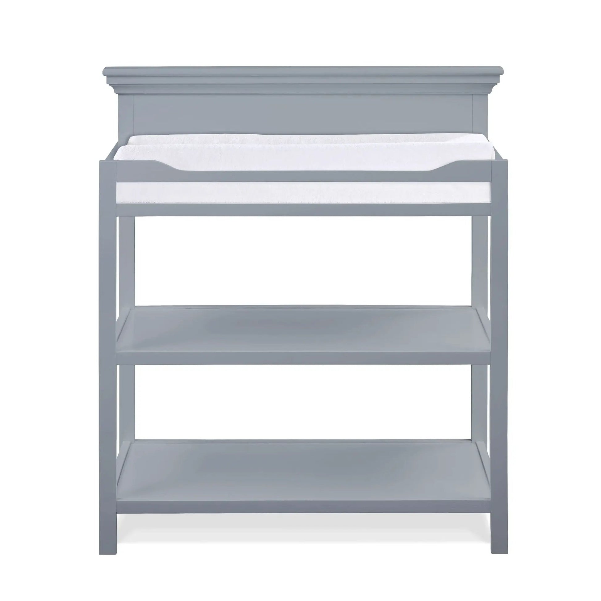 Universal changing table in blue-gray finish with crown molding back by Unique Piece Furniture on Tampa Home & Garden Store