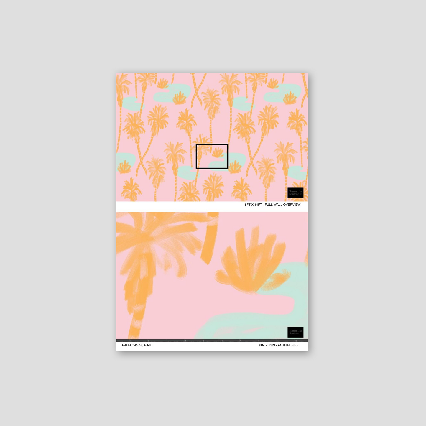 Palm Oasis Wallpaper, pink