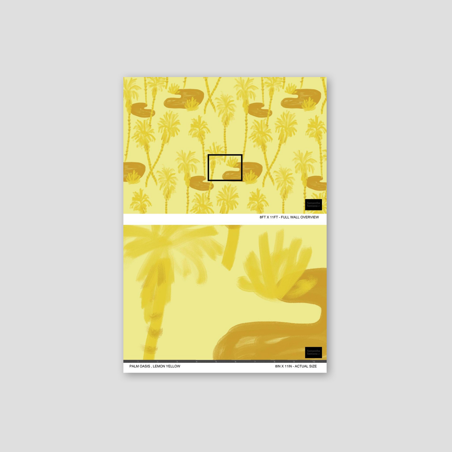 Papier peint Palm Oasis, jaune citron